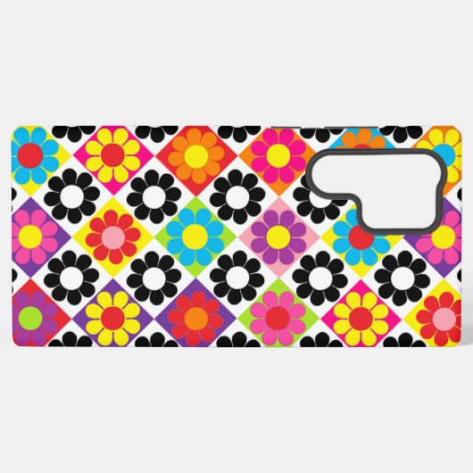 フラワーポップ・アートのパワースクウェア SAMSUNG GALAXYケース (裏面横)