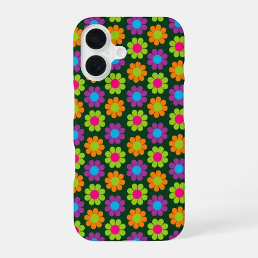 フラワーポップ・アートのパワー珍しいiPhoneケース iPhone 16ケース (裏面)