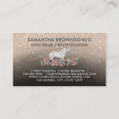 フラワーポニー乗馬トレーナー馬 黒 名刺 (裏面)