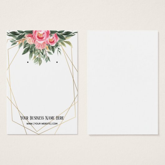 フラワーポリゴンフレームイヤリングディスプレイカード (正面&裏面)