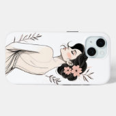 フラワーポートレートiPhone 15タフケース Case-Mate iPhoneケース (裏面 (横))