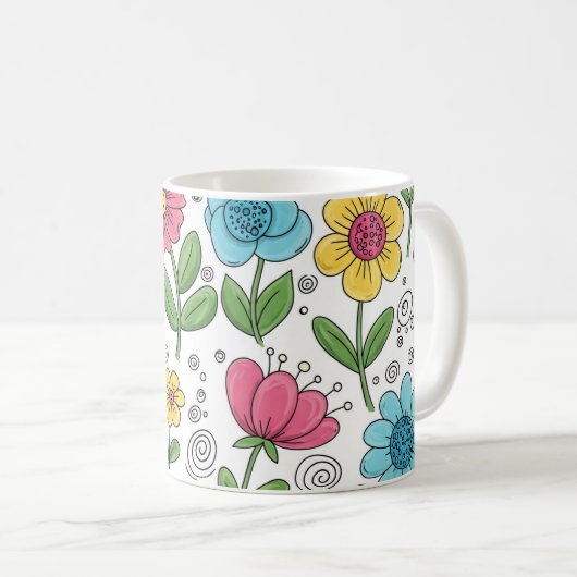 フラワーマグで華やかにティータイム コーヒーマグカップ (正面右)