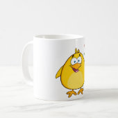 フラワーマグを持つ鶏 コーヒーマグカップ (正面左)