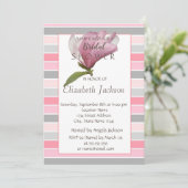 フラワーマグノリアストライプブライダルシャワー 招待状 (スタンド正面)