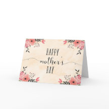 フラワーマザーズデイカード水彩色