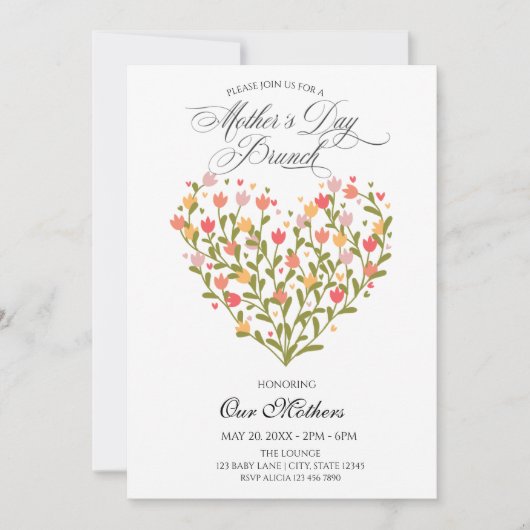 フラワーマザーズデイブランチ 招待状 (正面)