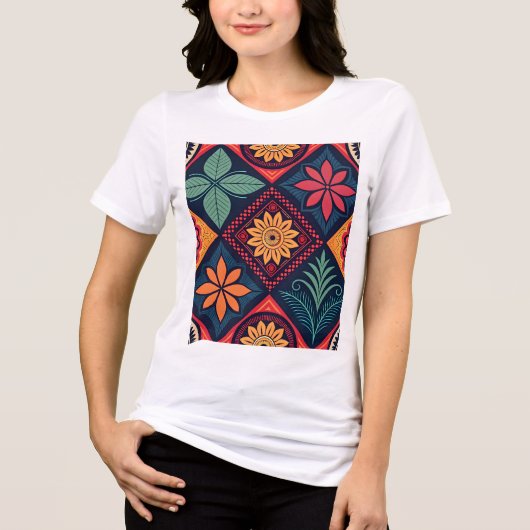 フラワーマジックパターン トライブレンドTシャツ (正面)