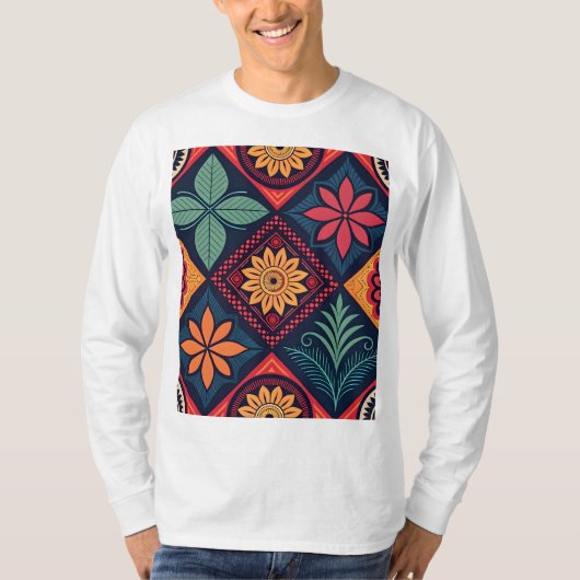 フラワーマジックパターン Tシャツ (正面)