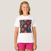 フラワーマジックパターン Tシャツ (正面フル)