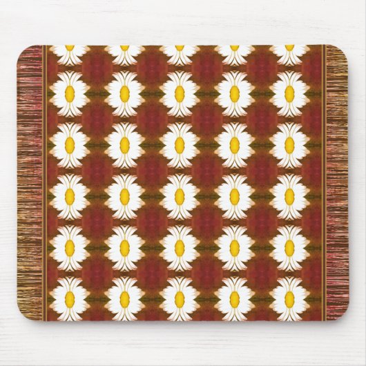 フラワーマパターン（の模様が）あるウス敷物 マウスパッド (正面)