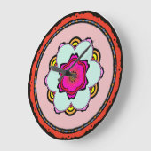 フラワーマンダラの壁時計 ラージ壁時計 (傾斜)