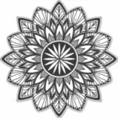 フラワーマンダラステッカー |マンダラサンフラワー シール (正面)