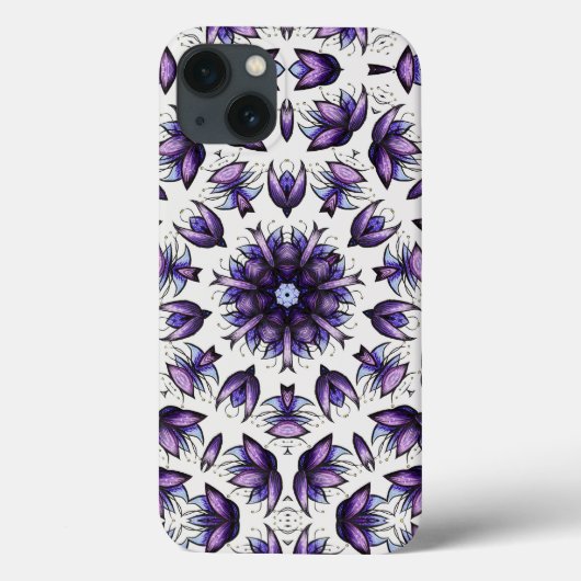 フラワーマンダラ抽象芸術万華鏡模様ケース Case-Mate iPhoneケース (裏面)
