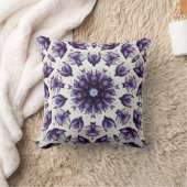 フラワーマンダラ抽象芸術万華鏡模様 クッション (ブランケット)