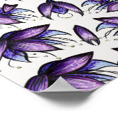 フラワーマンダラ抽象芸術万華鏡模様 ポスター (角)