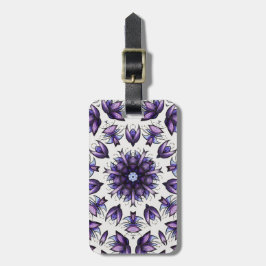 フラワーマンダラ抽象芸術万華鏡模様 ラゲッジタグ