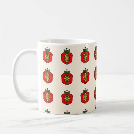 フラワーマンダラ模様 コーヒーマグカップ (左)
