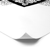 フラワーマンダラ白黒 ポスター (角)