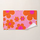 フラワーマーケットアムステルダムレトロフラワーピンク バスタオルセット (ハンドタオル)