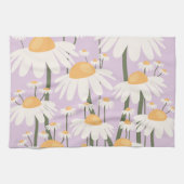 フラワーマーケットアムステルダム抽象芸術レトロデイジー キッチンタオル (横)