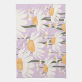 フラワーマーケットアムステルダム抽象芸術レトロデイジー キッチンタオル (縦)