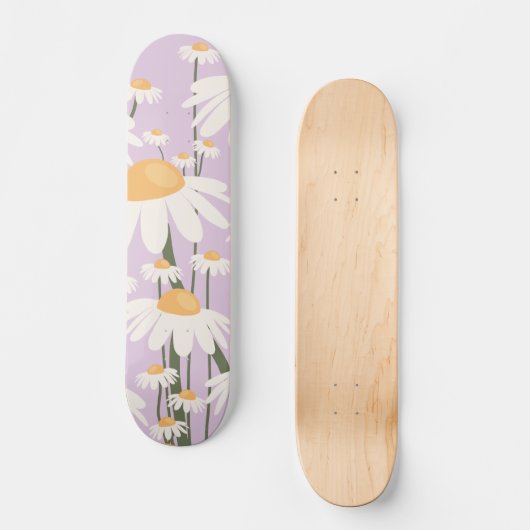 フラワーマーケットアムステルダム抽象芸術レトロデイジー スケートボード (正面)