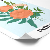 フラワーマーケットインディアナピーチ牡丹フローラ ポスター (角)