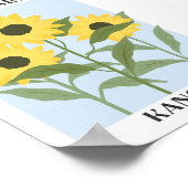 フラワーマーケットカンザスイエローサンフラワーフローラ ポスター (角)