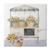 フラワーマーケットグラフウォーターカラーコテージコアアート タイル (正面)