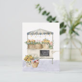 フラワーマーケットグラフウォーターカラーコテージコアアート ポストカード (スタンド正面)