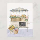 フラワーマーケットグラフウォーターカラーコテージコアアート ポストカード (正面)