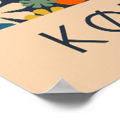 フラワーマーケットコペンハーゲンデンマークレトロフローラアート ポスター (角)