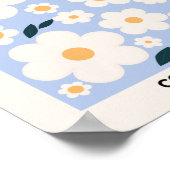 フラワーマーケットコペンハーゲンフラワーホワイトブルーフローラ ポスター (角)