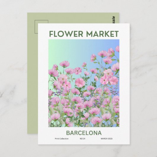 フラワーマーケットシティズオブザワールドバルセロナ ポストカード (正面/裏面)