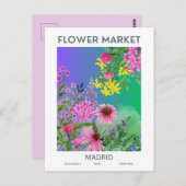 フラワーマーケットシティズオブザワールドマドリードカスタム ポストカード (正面/裏面)