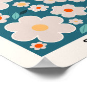 フラワーマーケットストックホルム抽象芸術レトロ花 ポスター (角)