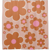 フラワーマーケットダブリンレトロフラワーズカラフルフローラ シャワーカーテン (正面)