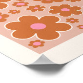 フラワーマーケットダブリンレトロ花カラフルフローラ ポスター (角)