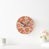 フラワーマーケットダブリンレトロ花カラフルフローラ ラウンド壁時計 (ホーム)