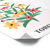 フラワーマーケットトロントピンクイエローダイズフローラ ポスター (角)