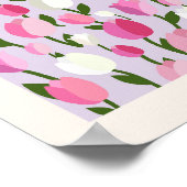 フラワーマーケットパリチューリップピンクと薄紫 ポスター (角)