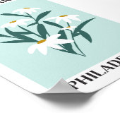 フラワーマーケットフィラデルフィアホワイトデイジーフローラ ポスター (角)