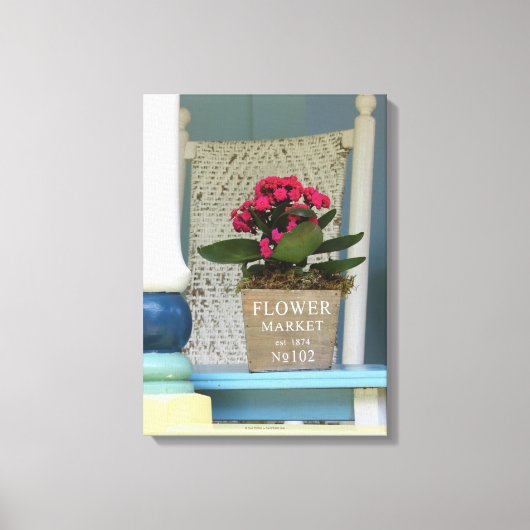 フラワーマーケットフラワーポット- Martha's Vineヤード キャンバスプリント (正面)