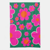 フラワーマーケットホノルルデコモダンーレトロフラワーズ キッチンタオル (縦)