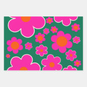 フラワーマーケットホノルルデコモダンーレトロフラワーズ ラッピングペーパーシート (正面)