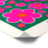 フラワーマーケットホノルルモダンデコールレトロ花 ポスター (角)