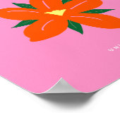 フラワーマーケットマイアミピンクオレンジ名門私立校風のフローラ ポスター (角)