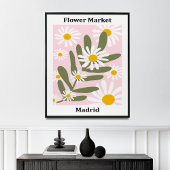 フラワーマーケットマドリッドウォールアートデザイン キャンバスプリント