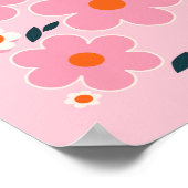 フラワーマーケットマドリードカラフルフローラピンクオレンジ ポスター (角)