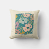 フラワーマーケットマドリードプリント クッション (正面)